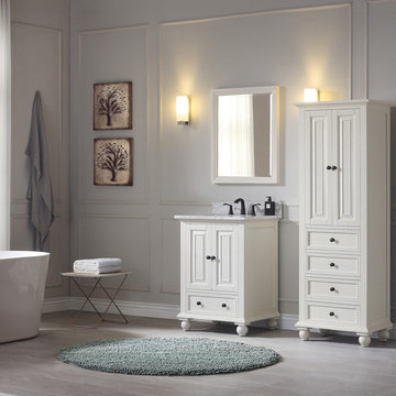 Avanity Thompson 25 in. Vanity Combo in French White finish with Carrera White
