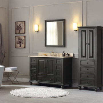 Avanity Thompson 49 in. Vanity Combo in Charcoal Glaze finish with Galala Beige