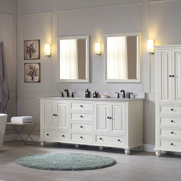 Avanity Thompson 73 in. Double Sink Vanity Combo in French White finish