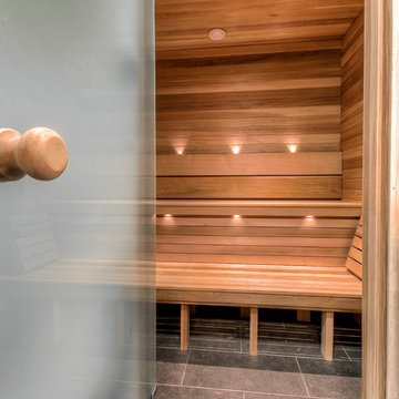 Award-Winning Burien Waterfront Renovation - Master Bathroom Sauna