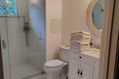 Inspiration for a shabby-chic style bathroom remodel in San Diego