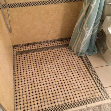 barrier free shower with linear drain