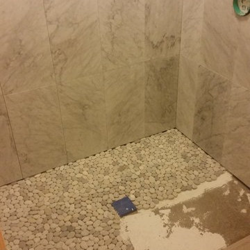 Barrier Free Shower with Pebbles