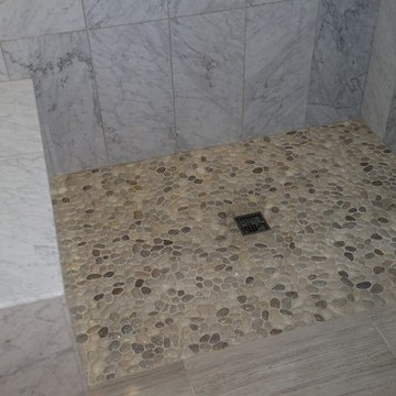 Barrier Free Shower with Pebbles