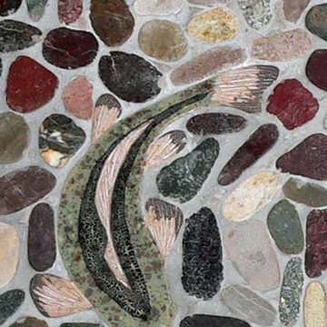 Bass fish shaped ceramic tiles