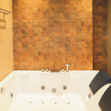 bath area feature wall