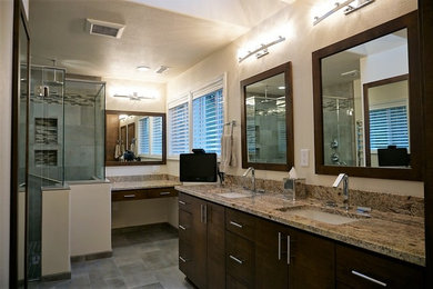 Example of a transitional bathroom design in Portland