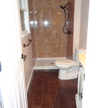 Bath Remodel WIth Tiled Floor and Shower