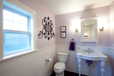 Пример оригинального дизайна: ванная комната в стиле неоклассика (современная классика)