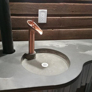 Bathroom Addition- Modern, Straight Edge and Custom Curve Vanity Top