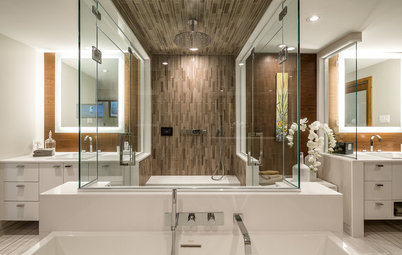 Wasted Space Put to Better Use in a Large Contemporary Bath