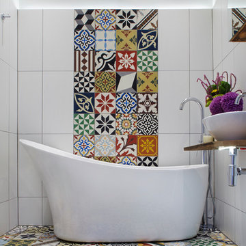 Large Bathroom Tiles Houzz, Colourful Bathroom Floor Tiles