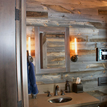 Bathroom Clad in Reclaimed Wood