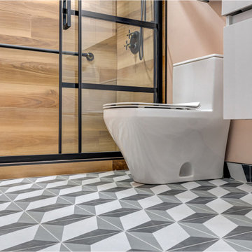 Bathroom floor tiles