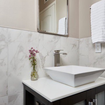 Bathroom Ideas With Porcelain Tile - Transitional Half Bath