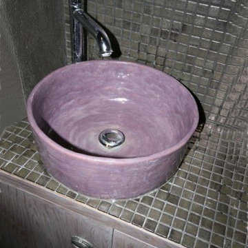 Bathroom in Craftsman style with  retro ceramic sink