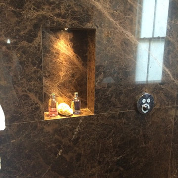 Bathroom in emperador Dark Marble