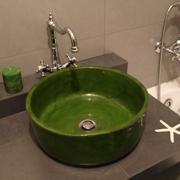 Bathroom in Traditional style with  vintage ceramic vanity sink