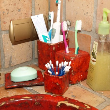 Bathroom in Vintage style with  retro ceramic vanity sink