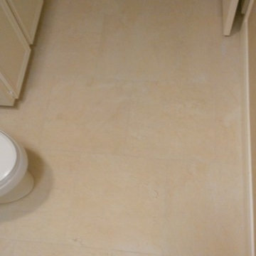 BATHROOM - Porcelain Travertine 12" x 24" Wall / 19" x 19" Floor Tile