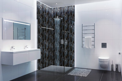 エセックスにある低価格のエクレクティックスタイルのおしゃれな浴室の写真