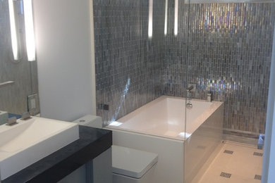 Bathroom - contemporary bathroom idea in San Francisco with a one-piece toilet
