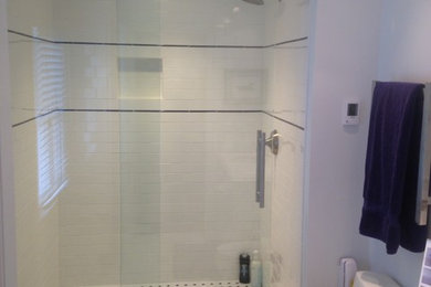 This is an example of a contemporary bathroom in Portland Maine.