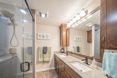 Bathroom Remodel: Onyx Shower, Custom Vanity, Tile Floor