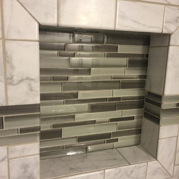 Bathroom Remodel with Green Accent Tile