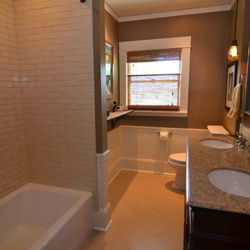 Bathroom remodel with masculine lines