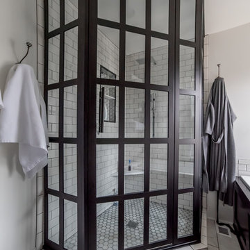 Bathroom Remodel with Superwhite Quartzite and Gridscape Shower