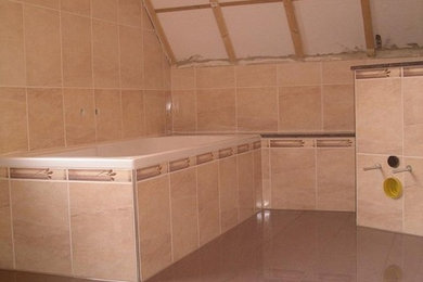 Bathroom Remodeling in 1998 - Tiling over Existing Tiles - Location Germany