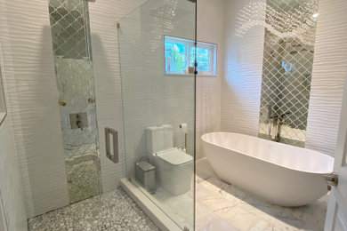 Inspiration for a contemporary bathroom remodel in Miami
