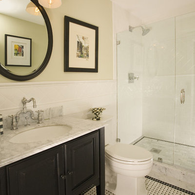 Elegant mosaic tile bathroom photo in Seattle