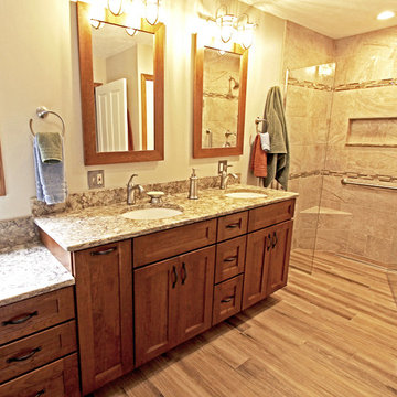 Bathroom Renovation with Makeup Vanity, Low Entry Tiled Shower ~ Wellington, OH