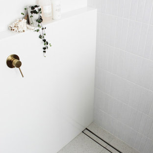 75+ Badezimmer mit Schieferfliesen und offener Dusche Ideen & Bilder