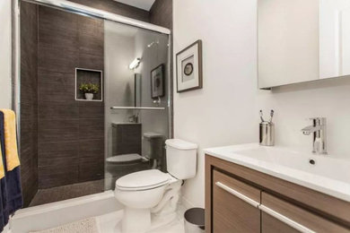 Inspiration for a contemporary bathroom remodel in Newark