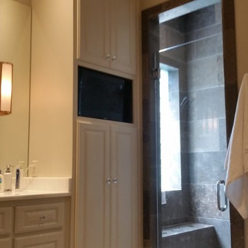 Bathroom with articulating TV