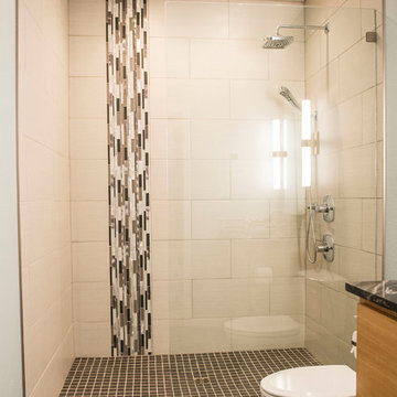 Bathroom with modern tile artistry