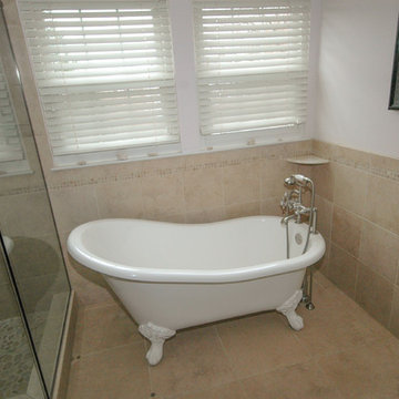 Bathroom with pedestal tub