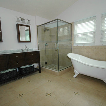 Bathroom with pedestal tub