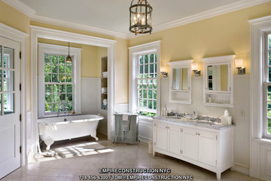 Large transitional master bathroom photo in New York