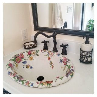 Bathrooms - Hand Painted Floral Sinks - Traditional - Bathroom - Las Vegas  - by Decorated Bathroom LLC | Houzz UK