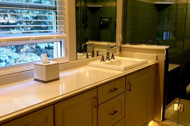 Example of a transitional bathroom design in Detroit