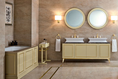 Idée de décoration pour une salle de bain minimaliste.