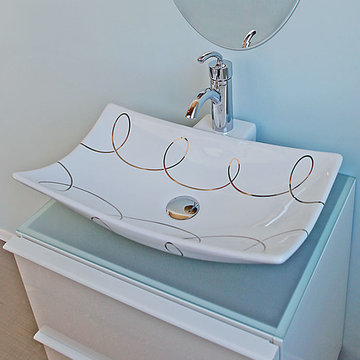 Bathrooms with Gold & Platinum Hand Painted Sinks