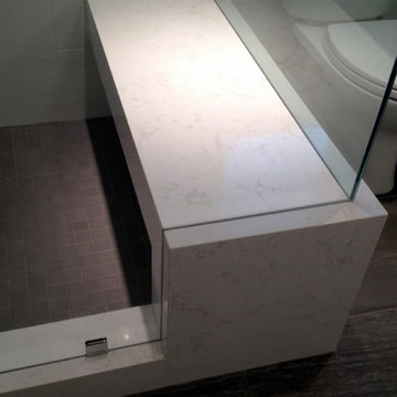 Beautiful modern 90 degree shower with bench seat, Vancouver Shower Glass Profes