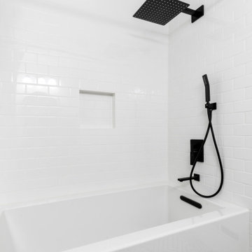 Beautiful Pattern Modern Tile Bathroom with Soaking Tub - Renton, WA