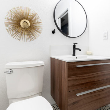 Beautiful Pattern Modern Tile Bathroom with Soaking Tub - Renton, WA