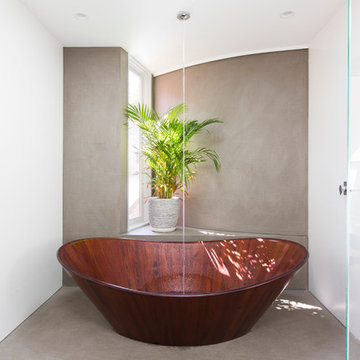 beautiful wooden freestanding bath